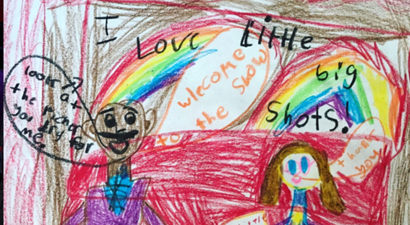 Steve Touched By This Little Fan's Drawing Of Him And His Mustache